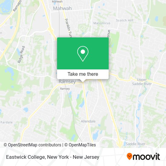 How to get to Eastwick College in Ramsey, Nj by bus, train or subway?