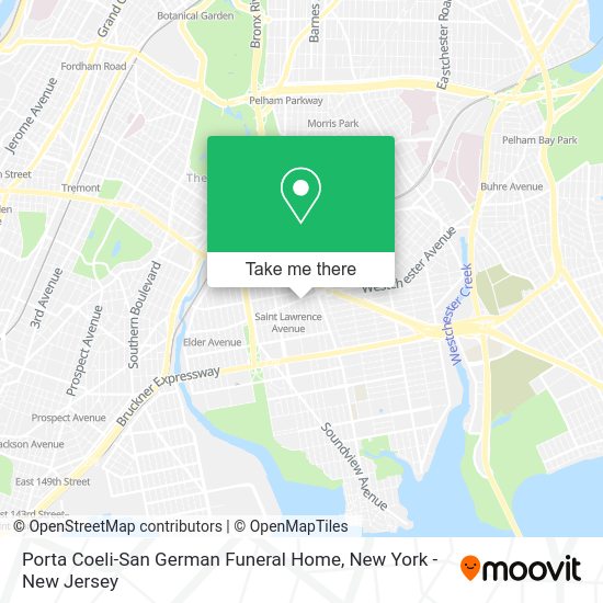 How to get to Porta CoeliSan German Funeral Home in Bronx by Subway