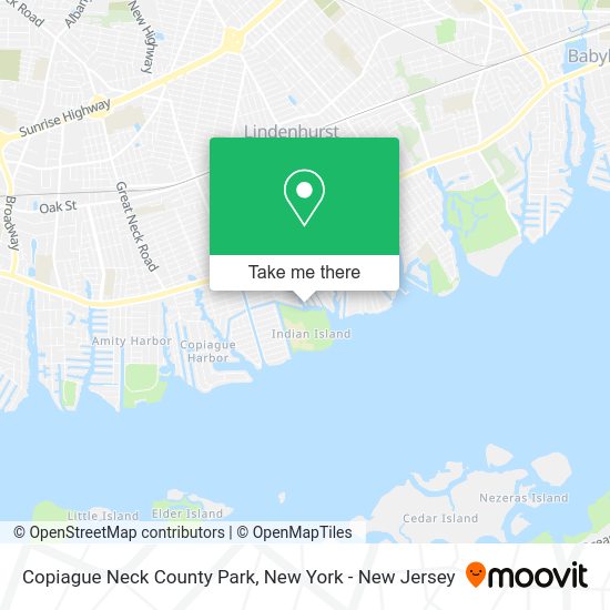 How to get to Copiague Neck County Park in Lindenhurst, Ny by bus or train?