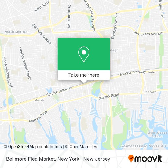 How to get to Bellmore Flea Market in Bellmore, Ny by bus or train?