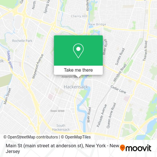 How to get to Main St (main street at anderson st) in Hackensack, Nj by Bus, Subway or Train?