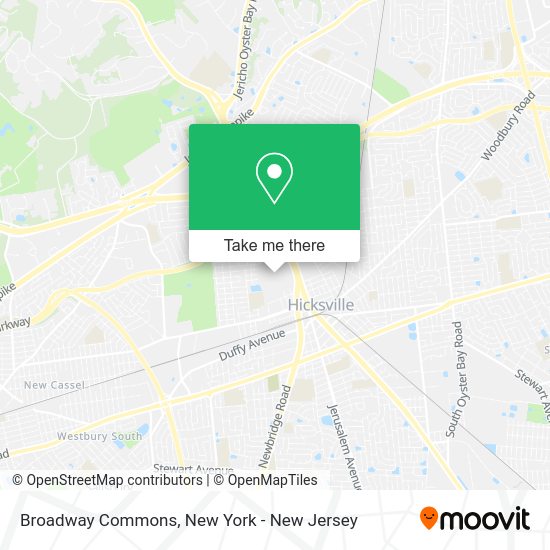 How to get to Broadway Commons in Hicksville, Ny by bus, train or subway?
