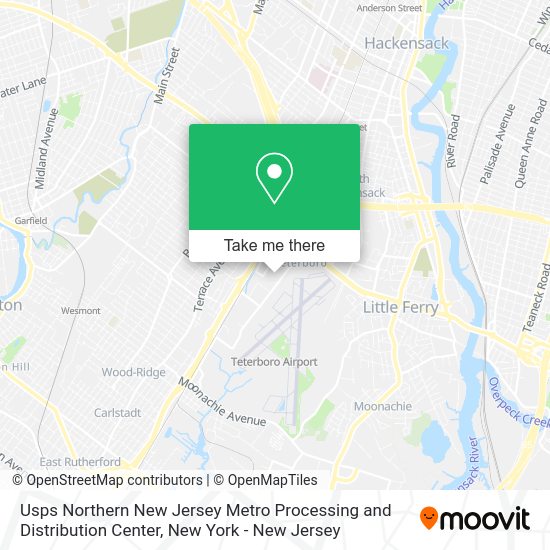 How to get to Usps Northern New Jersey Metro Processing and Distribution Center in Teterboro, Nj
