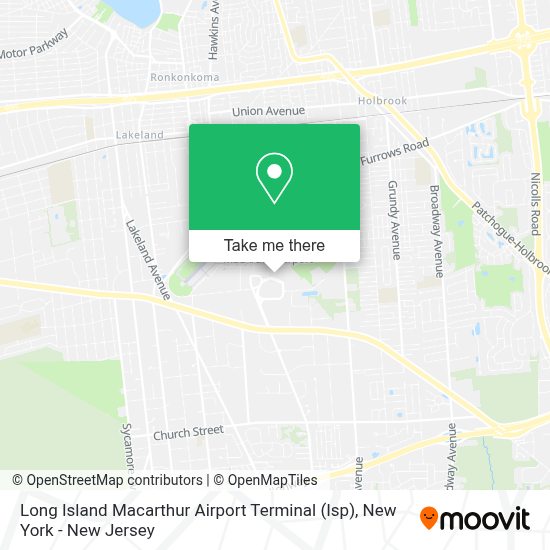 How to get to Long Island Macarthur Airport Terminal (Isp) in