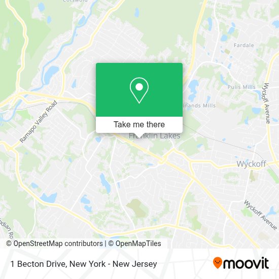 How to get to 1 Becton Drive in Franklin Lakes, Nj by bus, train or subway?