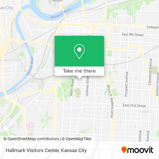 How to get to Hallmark Visitors Center in Kansas City by Bus?