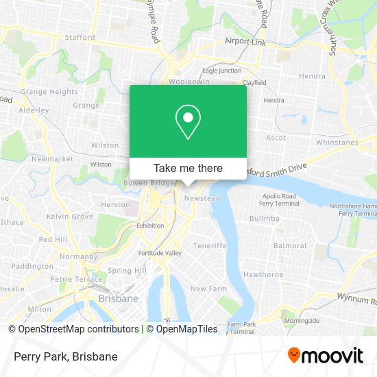 How to get to Perry Park in Bowen Hills by bus or train?