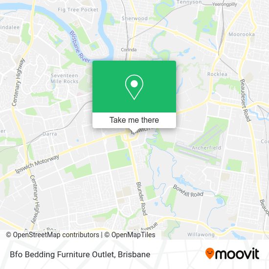 How to get to Bfo Bedding Furniture Outlet in Oxley by Bus or Train?
