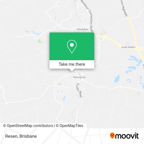 How to get to Resen in Palmwoods by bus or train?