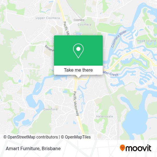 How to get to Amart Furniture in Helensvale by bus or light rail?