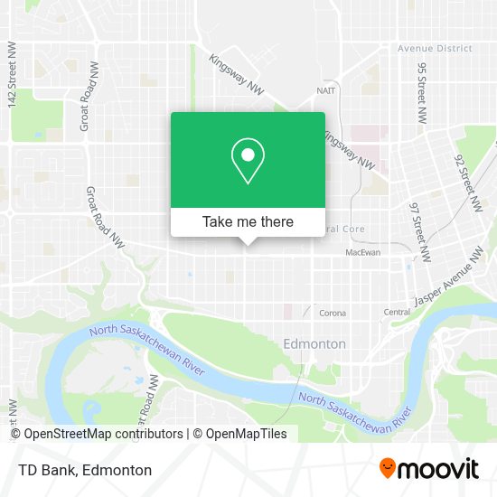 How to get to TD Bank in Edmonton by bus or light rail?
