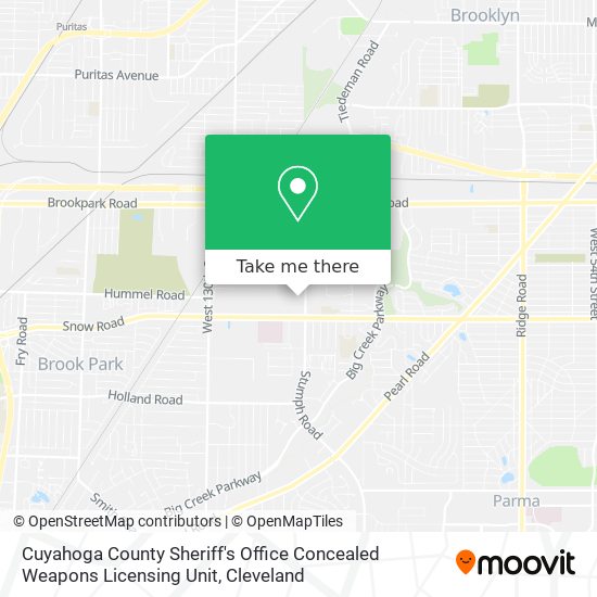 How to get to Cuyahoga County Sheriff's Office Concealed Weapons