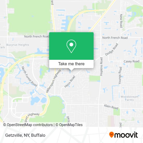 How to get to Getzville, NY in Buffalo by bus?