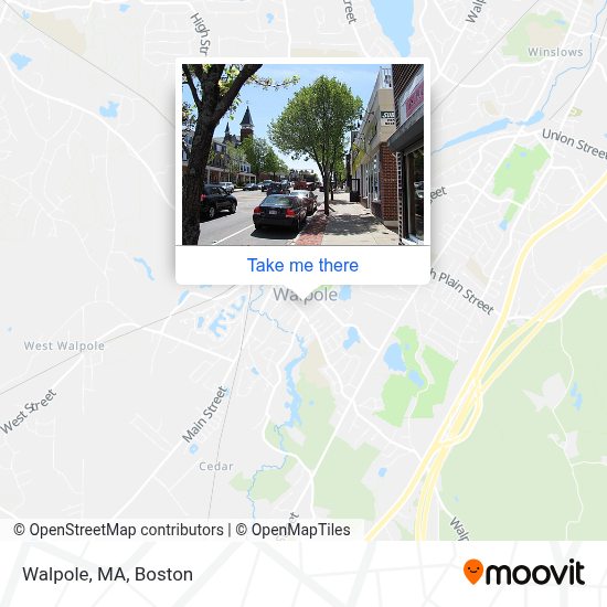 How to get to Walpole, MA by bus, train or subway?