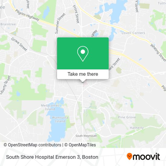 How to get to South Shore Hospital Emerson 3 in Weymouth Town by bus