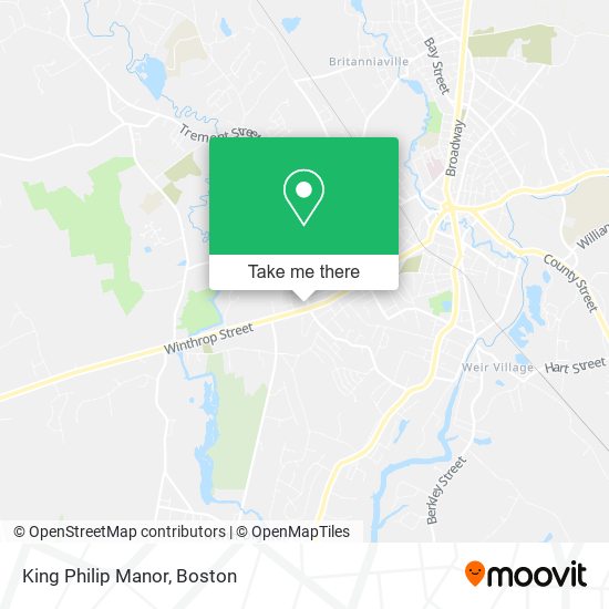¿Cómo llegar a King Philip Manor en Taunton en Autobús o Tren?