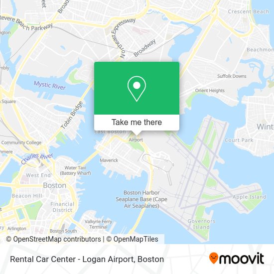 How to get to Rental Car Center Logan Airport in Boston by subway, bus or train?