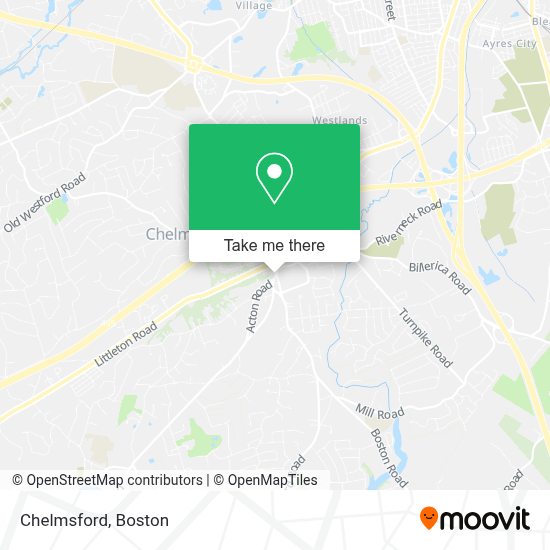 How to get to Chelmsford in Boston by bus or train?