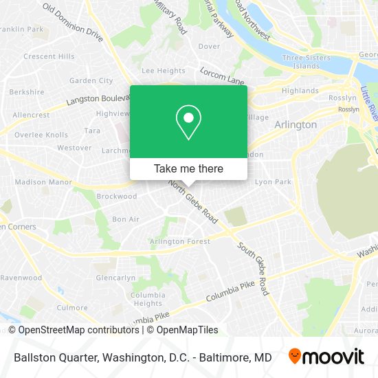 How to get to Ballston Quarter in Arlington County by metro or bus?