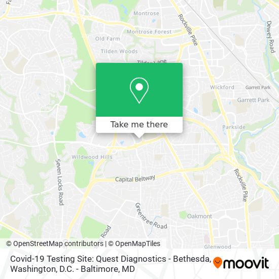 How to get to Covid19 Testing Site Quest Diagnostics Bethesda in