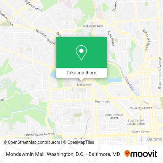 How to get to Mondawmin Mall in Baltimore by bus or metro?