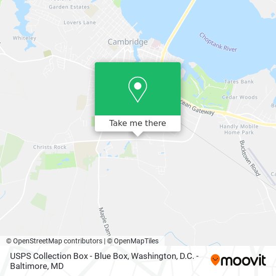 How to get to USPS Collection Box Blue Box in Cambridge by Bus or Train?