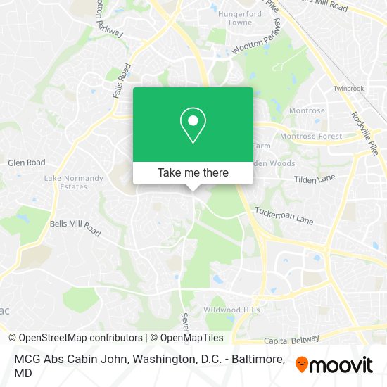 How to get to MCG Abs Cabin John in Montgomery County by bus or metro?