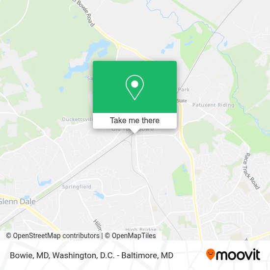How to get to Bowie, MD in Prince County by bus or train?