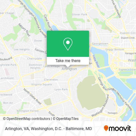 How to get to Arlington, VA in Arlington County by metro or bus?