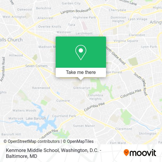 How to get to Kenmore Middle School in Arlington County by bus or metro?