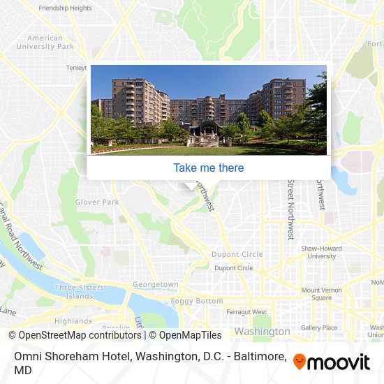 How to get to Omni Shoreham Hotel in Washington by metro or bus?