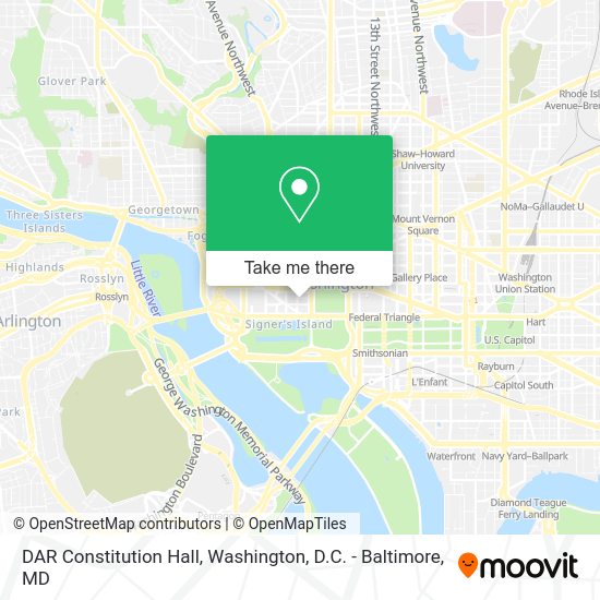 How to get to DAR Constitution Hall in Washington by bus, metro or train?