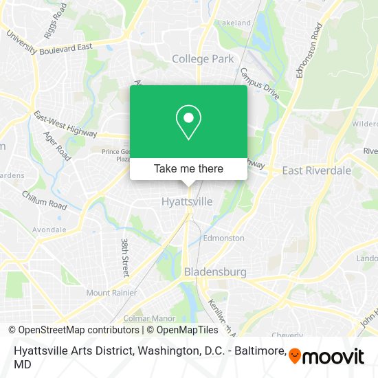 How to get to Hyattsville Arts District in Prince County by Bus, Metro or Train?