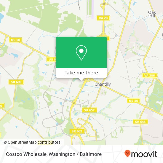 How to get to Costco Wholesale in Chantilly by bus or metro?