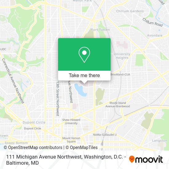 How to get to 111 Michigan Avenue Northwest in Washington by bus, metro