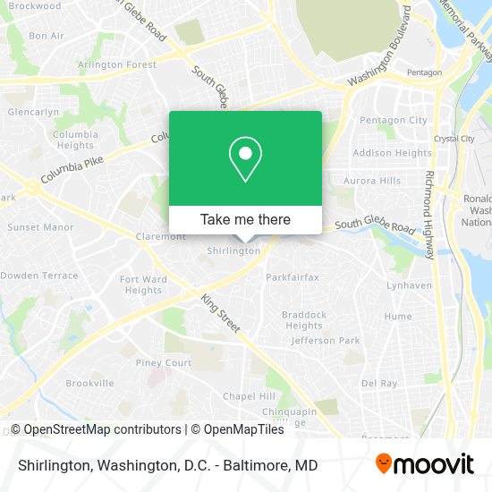 How to get to Shirlington in Arlington County by bus or metro?