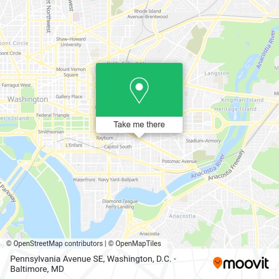 ¿Cómo llegar a Pennsylvania Avenue SE en Washington en metro, autobús o tren?