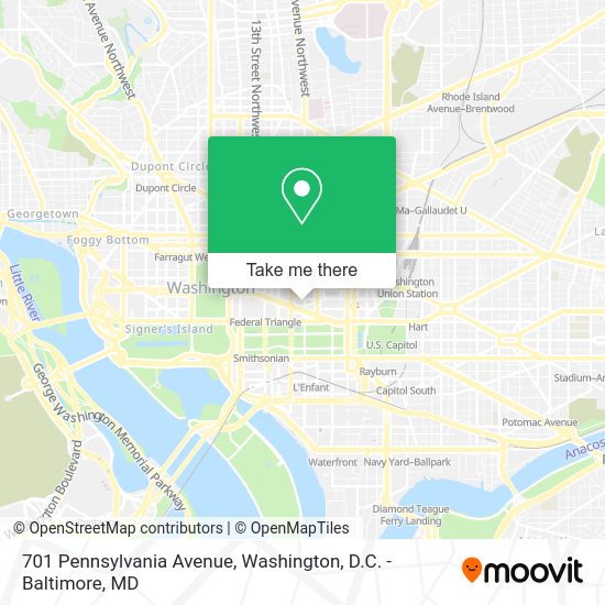 How to get to 701 Pennsylvania Avenue in Washington by metro, bus or train?
