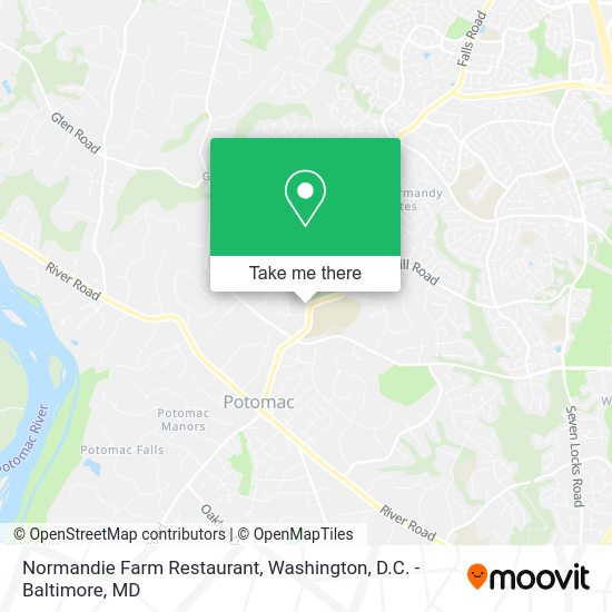How to get to Normandie Farm Restaurant in Potomac by Bus or Metro?