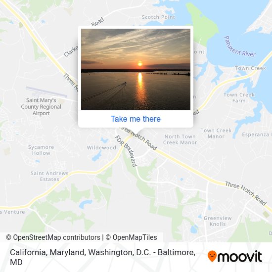 How to get to California, Maryland in Saint Mary's County by bus?