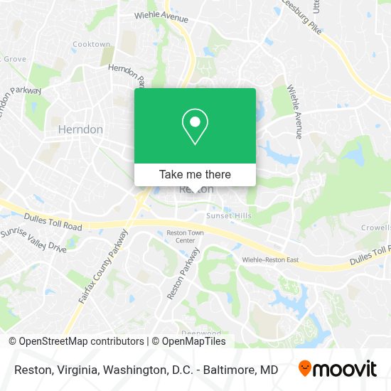 How to get to Reston, Virginia in Fairfax County by bus or metro?