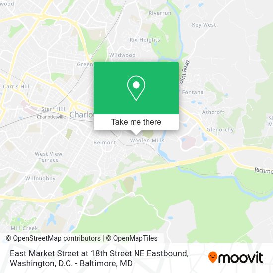 How to get to East Market Street at 18th Street NE Eastbound in
