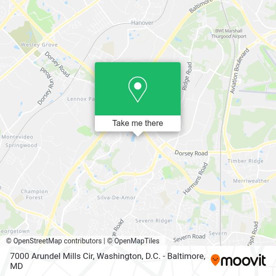 Map Of Arundel Mills How To Get To 7000 Arundel Mills Cir In Severn By Bus Or Train?