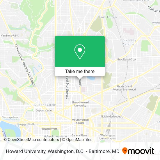 How to get to Howard University in Washington by bus, metro or train?
