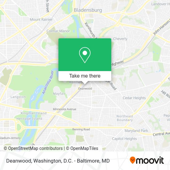 How to get to Deanwood in Washington by Bus or Metro?