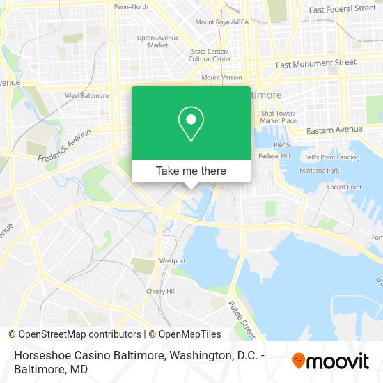 How to get to Horseshoe Casino Baltimore by bus, metro, light rail or train?