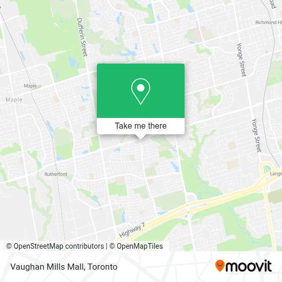 How to get to Vaughan Mills Mall by bus or train?