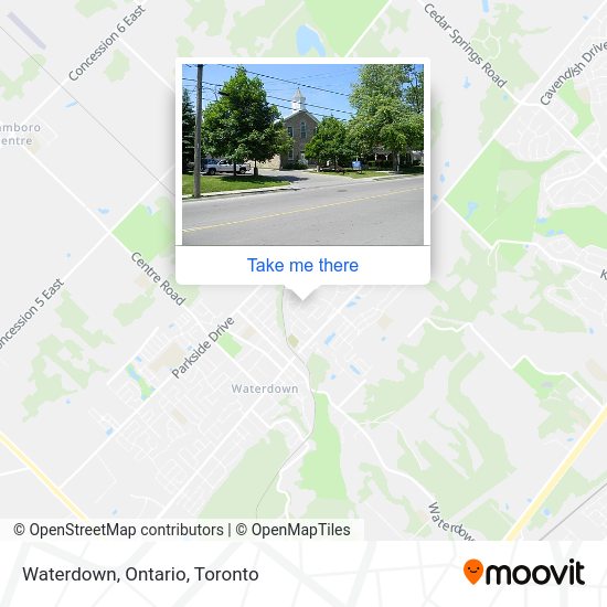 How to get to Waterdown, Ontario in Hamilton by bus or train?