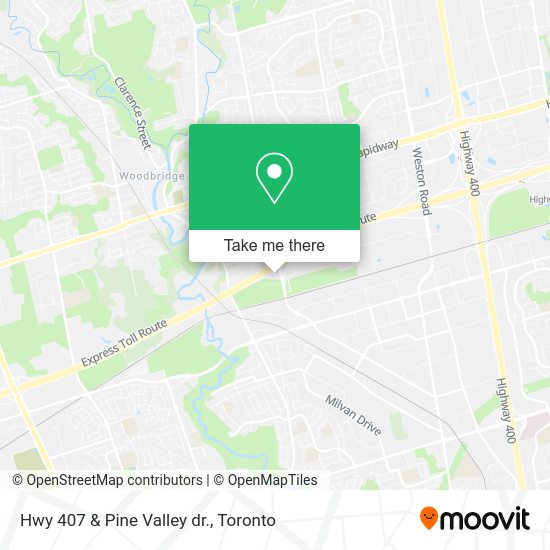 How to get to Hwy 407 & Pine Valley dr. in Vaughan by bus or subway?