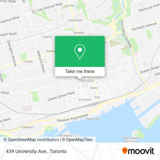 How to get to 439 University Ave. in Toronto by bus, subway, Streetcar